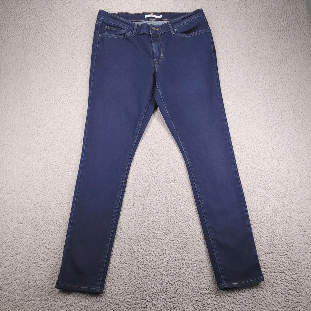 LEVIS 711 Jeans Size 32 Skinny Mid Rise Dark Wash Stretch Denim 32x29